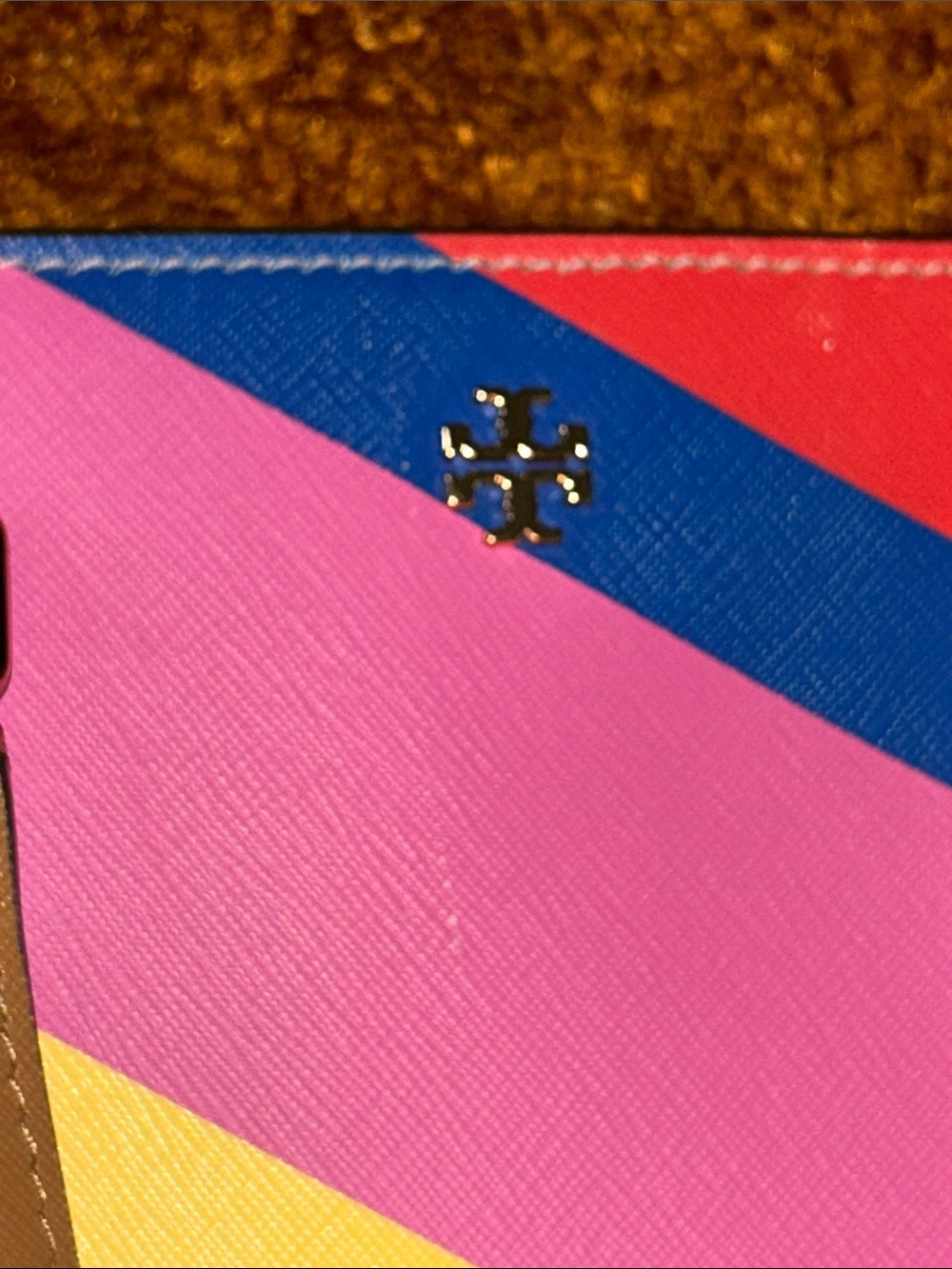 Tory Burch Pink, Red, Blue & White Colorblock Crossbody Satchel - Picture 7 of 12